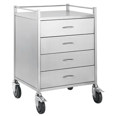 MEDICART 51, zdravotnický vozík, 490x490x900 mm, nerez